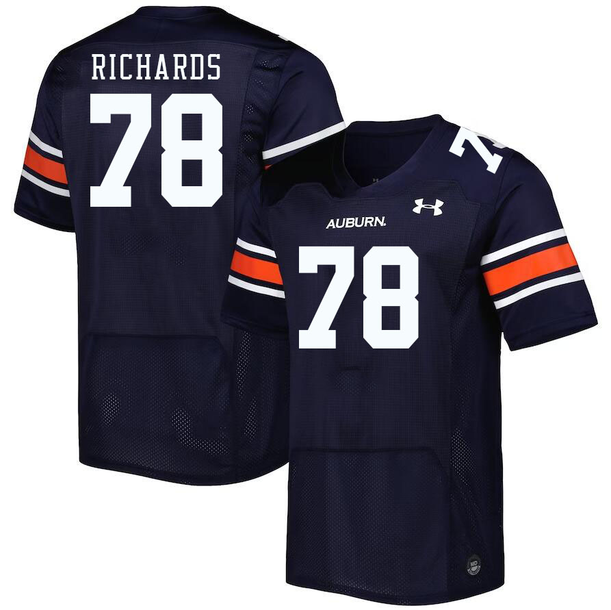 Men #78 Evan Richards Auburn Tigers College Football Jerseys Stitched-Navy